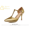 fashion lady party shoes golden heels